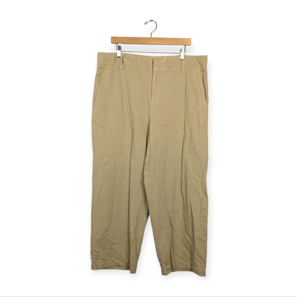 NWT Vince Khaki Sepia Washed Wide Leg Crop Pants Size 16